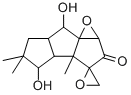 (3S,7aR)-3aα,5,5-トリメチル-4β,7α-ジヒドロキシ-1aβ,2,3bβ,4,5,6,6aβ,7-オクタヒドロスピロ[シクロペンタ[4,5]ペンタレノ[1,6a-b]オキシレン-3(3aH),2'-オキシラン]-2-オン 化学構造式