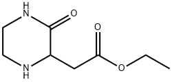 3-オキソ-2-ピペラジン酢酸エチル 化学構造式