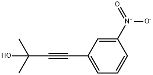 2-メチル-4-(3-ニトロフェニル)-3-ブチン-2-オール 化学構造式
