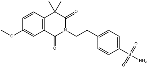 p-[2-[(3,4-ジヒドロ-7-メトキシ-4,4-ジメチル-1,3-ジオキソ-1H-イソキノリン)-2-イル]エチル]ベンゼンスルホンアミド 化学構造式