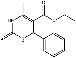 6-メチル-4-フェニル-2-チオキソ-1,2,3,4-テトラヒドロピリミジン-5-カルボン酸エチル 化学構造式