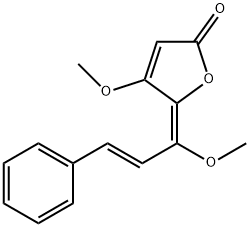 (5Z)-4-Methoxy-5-[(2E)-1-methoxy-3-phenyl-2-propenylidene]furan-2(5H)-one Struktur