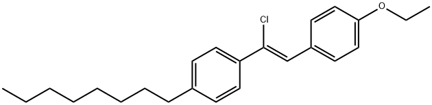 1-[(Z)-1-クロロ-2-(4-エトキシフェニル)エテニル]-4-オクチルベンゼン 化学構造式