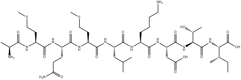 H-ALA-MET-GLN-MET-LEU-LYS-ASP-THR-ILE-OH Struktur