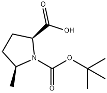 (2S,5S)-N-Boc-5-methylpyrrolidine-2-carboxylic acid Structure