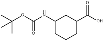 BOC-(+/-)-CIS-3-AMINOCYCLOHEXANE-1-CARBOXYLIC ACID Structure