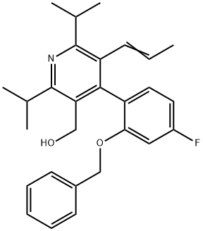 (E)-(4-(2-(benzyloxy)-4-fluorophenyl)-2,6-diisopropyl-5-(prop-1-enyl)pyridin-3-yl)Methanol Struktur