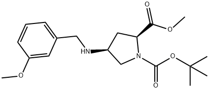(2S,4S)-4-[[(3-Methoxyphenyl)Methyl]aMino]-1,2-pyrrolidinedicarboxylic Acid 1-(1,1-DiMethylethyl) 2-Methyl Ester Structure