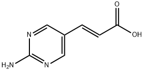 (2E)-3-(2-アミノピリミジン-5-イル)アクリル酸 化学構造式