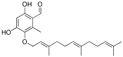 4,6-Dihydroxy-2-methyl-3-[[(2E,6E)-3,7,11-trimethyl-2,6,10-dodecatrienyl]oxy]benzaldehyde Struktur