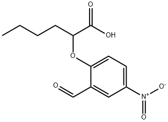 2-(2-forMyl-4-nitrophenoxy)hexanoic acid 化学構造式