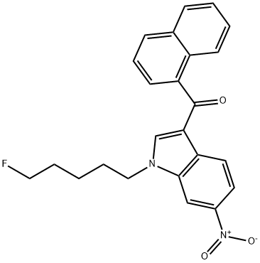 (1-(5-fluoropentyl)-6-nitro-1H-indol-3-yl)(naphthalen-1-yl)Methanone, 335161-27-8, 结构式