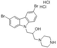 3,6-DIBROMO-ALPHA-(1-PIPERAZINYLMETHYL)-9H-CARBAZOLE-9-ETHANOL DIHYDROCHLORIDE Structure