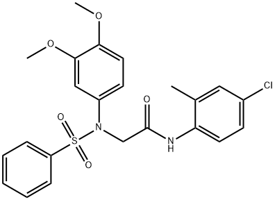 2-[N-(BENZENESULFONYL)-3,4-DIMETHOXYANILINO]-N-(4-CHLORO-2-
METHYLPHENYL)ACETAMIDE Structure