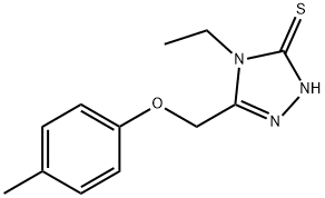 4-エチル-5-[(4-メチルフェノキシ)メチル]-4H-1,2,4-トリアゾール-3-チオール 化学構造式