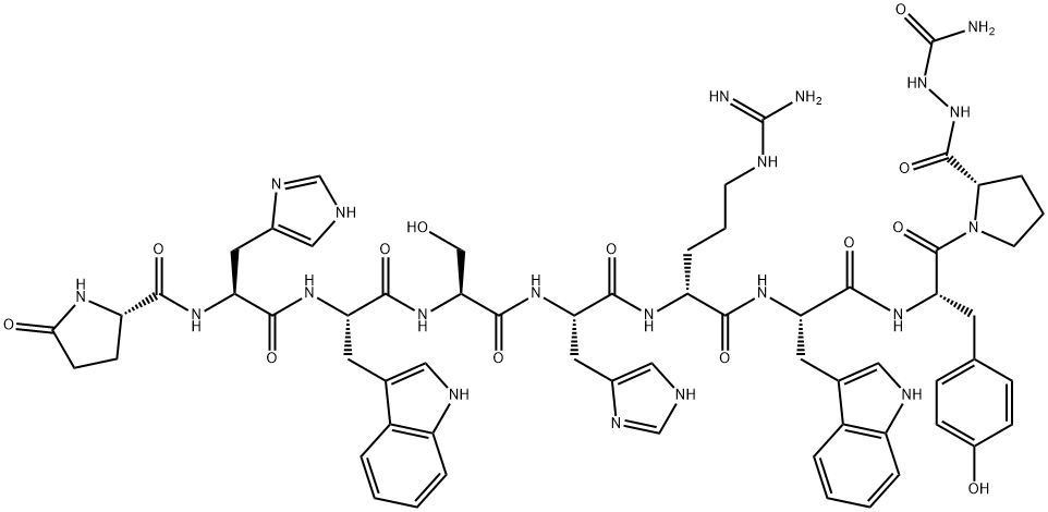 (D-ARG6,AZAGLY10)-LHRH II (HUMAN, CHICKEN), 335380-72-8, 结构式