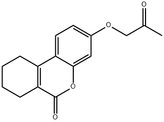 3-(2-オキソプロポキシ)-7,8,9,10-テトラヒドロ-6H-ベンゾ[C]クロメン-6-オン 化学構造式