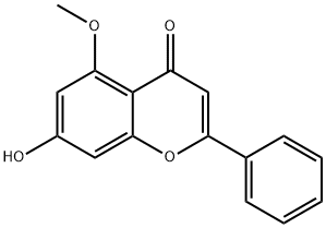 7-ヒドロキシ-5-メトキシ-2-フェニル-4H-クロメン-4-オン 化学構造式
