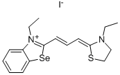 3-ethyl-2-[3-(3-ethylthiazolidin-2-ylidene)prop-1-enyl]benzoselenazolium iodide Structure