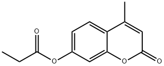 プロピオン酸4-メチル-2-オキソ-2H-1-ベンゾピラン-7-イル 化学構造式