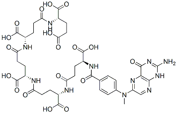 (2S)-2-[[(4S)-4-[[(4S)-4-[[(4S)-4-[[(4S)-4-[[4-[(2-amino-4-oxo-1H-pteridin-6-yl)methylamino]benzoyl]amino]-4-carboxy-butanoyl]amino]-4-carboxy-butanoyl]amino]-4-carboxy-butanoyl]amino]-4-carboxy-butanoyl]amino]pentanedioic acid Structure
