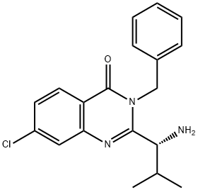 (R)-2-(1-氨基-2-甲基丙基)-3-苄基-7-氯-3H-喹唑啉-4-酮, 336113-57-6, 结构式