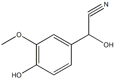 2-羟基-2-(4-羟基-3-甲氧基-苯基)乙烷腈, 33630-46-5, 结构式