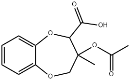 2H-1,5-Benzodioxepin-2-carboxylic  acid,  3,4-dihydro-3-hydroxy-3-methyl-,  acetate  (8CI) Structure