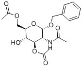ベンジル2-アセトアミド-2-デオキシ-3,6-ジ-O-アセチル-Α-D-グルコピラノシド 化学構造式