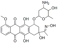 10-(4-amino-5-hydroxy-6-methyl-oxan-2-yl)oxy-6,8,11-trihydroxy-8-(N-hy droxy-C-methyl-carbonimidoyl)-1-methoxy-9,10-dihydro-7H-tetracene-5,12 -dione Structure