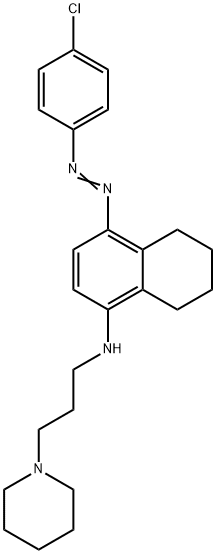 1-[3-[[4-[(p-Chlorophenyl)azo]-5,6,7,8-tetrahydronaphthalen-1-yl]amino]propyl]piperidine|1-[3-[[4-[(p-Chlorophenyl)azo]-5,6,7,8-tetrahydronaphthalen-1-yl]amino]propyl]piperidine