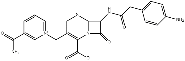 Pyridinium, 1-7-2-(p-aminophenyl)acetamido-2-carboxy-8-oxo-5-thia-1-azabicyclo4.2.0oct-2-en-3-ylmethyl-3-carbamoyl-, hydroxide, inner salt Structure