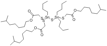 triisooctyl 2,2',2''-[(1,1,3-tributyldistannathian-1-yl-3-ylidene)tris(thio)]triacetate Struktur
