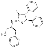(4R,5R)-1,3-ジメチル-4,5-ジフェニル-2-[(S)-1-ベンジル-2-ヒドロキシエチルイミノ]イミダゾリジン 化学構造式