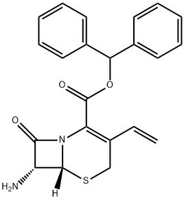 (6R,7R)-7-Amino-8-oxo-3-vinyl-5-thia-1-azabicyclo[4.2.0]octan-2-ene-2-carboxylic acid benzhydryl ester 结构式
