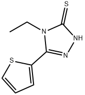 4-エチル-5-チエン-2-イル-4H-1,2,4-トリアゾール-3-チオール 化学構造式