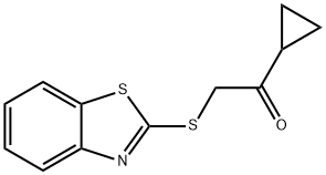 2-(1,3-ベンゾチアゾール-2-イルチオ)-1-シクロプロピルエタノン 化学構造式