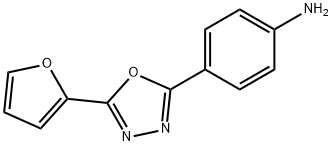 4-[5-(2-フリル)-1,3,4-オキサジアゾール-2-イル]アニリン 化学構造式