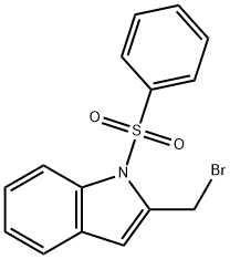 2-(ブロモメチル)-1-(フェニルスルホニル)-1H-インドール 化学構造式