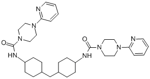 N,N'-(メチレンジシクロヘキシル)ビス[4-(2-ピリジル)-1-ピペラジンカルボキサミド] 化学構造式