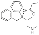 プロピオン酸1-ベンジル-1-フェニル-2-メチル-3-(メチルアミノ)プロピル 化学構造式