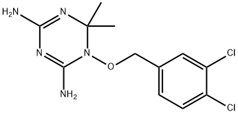1-[(3,4-ジクロロベンジル)オキシ]-1,2-ジヒドロ-2,2-ジメチル-1,3,5-トリアジン-4,6-ジアミン 化学構造式