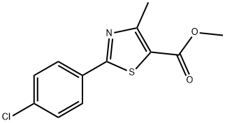 2-(4-クロロフェニル)-4-メチル-1,3-チアゾール-5-カルボン酸メチル 化学構造式