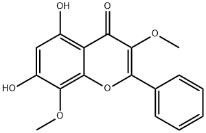 5,7-Dihydroxy-3,8-dimethoxyflavone, 33803-42-8, 结构式