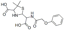 2-[carboxy-[(2-phenoxyacetyl)amino]methyl]-5,5-dimethyl-thiazolidine-4 -carboxylic acid Struktur