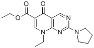 8-エチル-5,8-ジヒドロ-5-オキソ-2-(1-ピロリジニル)ピリド[2,3-d]ピリミジン-6-カルボン酸エチル 化学構造式
