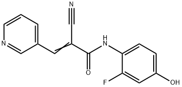 (E)-2-cyano-N-(2-fluoro-4-hydroxyphenyl)-3-(3-pyridinyl)-2-propenamide Struktur