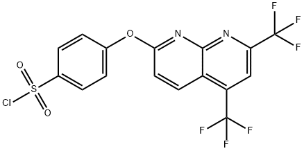 338412-09-2 Benzenesulfonyl chloride, 4-[[5,7-bis(trifluoromethyl)-1,8-naphthyridin-2-yl]oxy]- (9CI)
