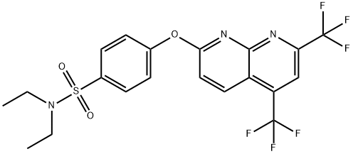 Benzenesulfonamide, 4-[[5,7-bis(trifluoromethyl)-1,8-naphthyridin-2-yl]oxy]-N,N-diethyl- (9CI) Structure