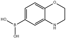 3,4-ジヒドロ-2H-1,4-ベンゾオキサジン-6-ボロン酸 化学構造式